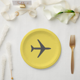 Minimalistischer Flugzeug-Flugverkehr Pappteller