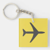 Minimalistischer Flugzeug-Flugverkehr Schlüsselanhänger (Vorderseite)