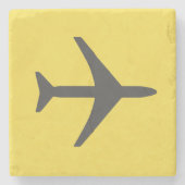 Minimalistischer Flugzeug-Flugverkehr Steinuntersetzer (Vorderseite)