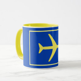 Minimalistischer Flugzeug-Flugverkehr Tasse