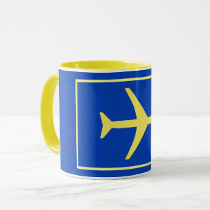 Minimalistischer Flugzeug-Flugverkehr Tasse