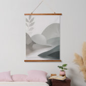 Minimalistischer Fluss Wandteppich Mit Holzrahmen (Schlafzimmer)