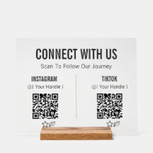 Minimalistischer Follow Us Social Media QR Code Ac