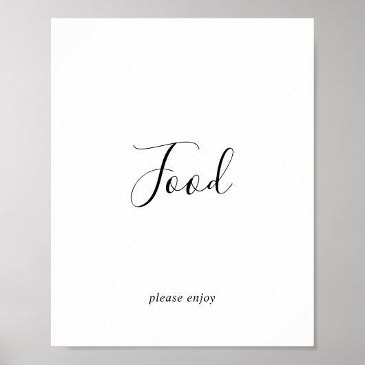 Minimalistischer Food Table Sign Poster (Vorne)