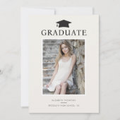Minimalistischer formaler GRADUATE Grad Foto Absch Ankündigung (Vorderseite)