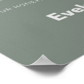 Minimalistischer Förmlicher Grüne Hochzeitsfonds Poster (Ecke)