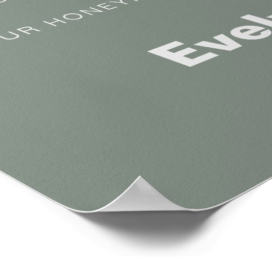 Minimalistischer Förmlicher Grüne Hochzeitsfonds Poster (Ecke)