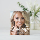 Minimalistischer Foto Abschluss 2025 Party Einladu (Stehend Vorderseite)