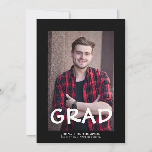 Minimalistischer Foto-Abschluss Ankündigung (Vorderseite)