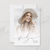 Minimalistischer Foto-Abschluss für moderne Schrif Dankeskarte (Vorderseite)