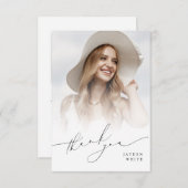 Minimalistischer Foto-Abschluss für moderne Schrif Dankeskarte (Vorne/Hinten)