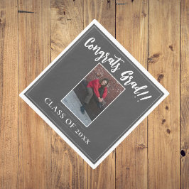 Minimalistischer Foto Abschluss | Grau Serviette