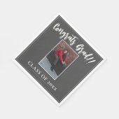 Minimalistischer Foto Abschluss | Grau Serviette (Ecke)