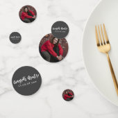 Minimalistischer Foto Abschluss | Graue Tabelle Konfetti (Gruppe)