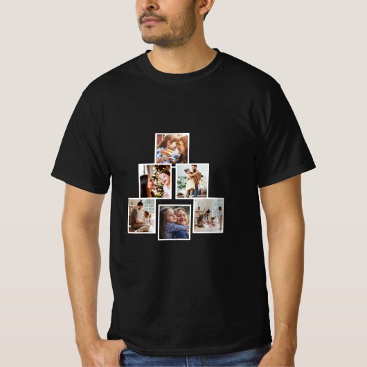 Minimalistischer Foto Collage Weihnachtsbaum T - S T-Shirt (Vorderseite)