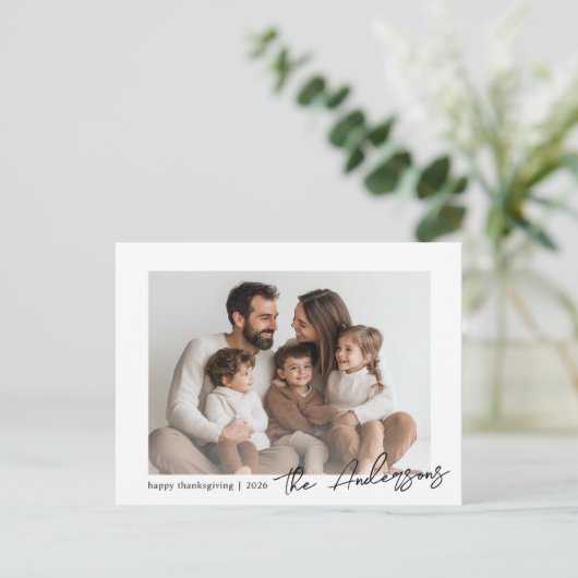 Minimalistischer Foto Erntedank Postkarte (Stehend Vorderseite)