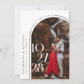 Minimalistischer Foto mit fett formatierter Typogr Save The Date (Vorderseite)