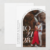 Minimalistischer Foto mit fett formatierter Typogr Save The Date (Vorne/Hinten)