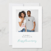 Minimalistischer Foto Name Benutzerdefinierte Aqua (Vorderseite)