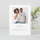 Minimalistischer Foto Name Benutzerdefinierte Aqua (Stehend Vorderseite)