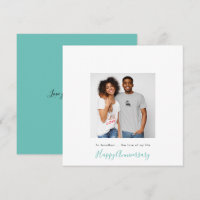 Minimalistischer Foto Name Custom Aquamarin Annive