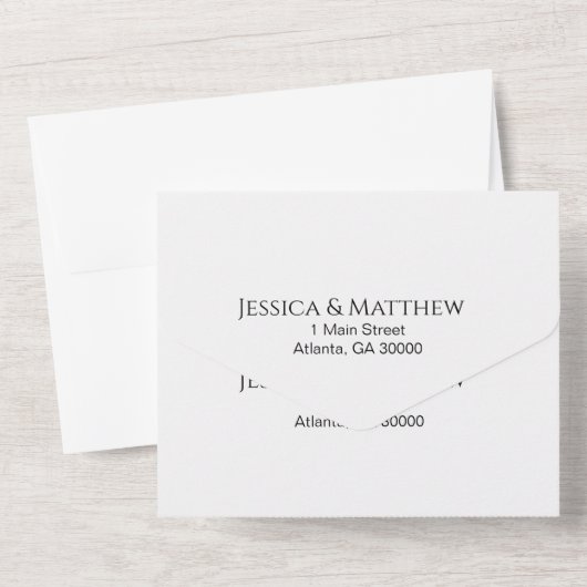 Minimalistischer Foto QR-Code All In One Einladung (Rückseite)