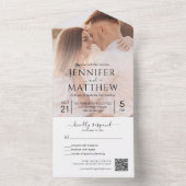 Minimalistischer Foto QR-Code All In One Einladung (Innen)