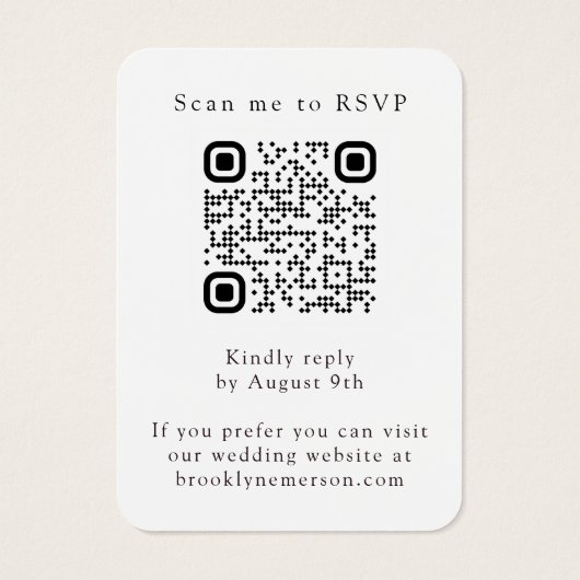 Minimalistischer Foto QR-Code Prüfen Sie mich auf (Rückseite)