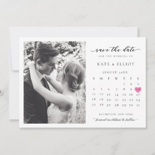 Minimalistischer Foto-QR-Code Save-The-Date-Kalend Einladung