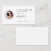 Minimalistischer Fotograf Persönliches Foto Visitenkarte (Vorne/Hinten)