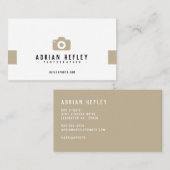 Minimalistischer Fotograf Tan Two Side Visitenkarte (Vorne/Hinten)