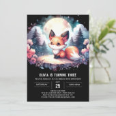 Minimalistischer Fox Geburtstag digital Einladung (Stehend Vorderseite)