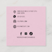 Minimalistischer Friseur Quadratische Visitenkarte (Rückseite)