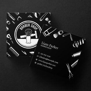 Minimalistischer Friseursalon für Herren Hairstyli Quadratische Visitenkarte