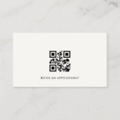 Minimalistischer Friseursalon QR-Code Professional Visitenkarte (Rückseite)