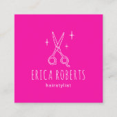 Minimalistischer Friseursalon Schere Quadratische Visitenkarte (Vorderseite)