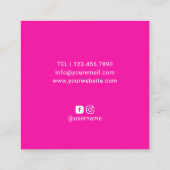 Minimalistischer Friseursalon Schere Quadratische Visitenkarte (Rückseite)