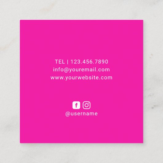 Minimalistischer Friseursalon Schere Quadratische Visitenkarte (Rückseite)