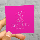 Minimalistischer Friseursalon Schere Quadratische Visitenkarte