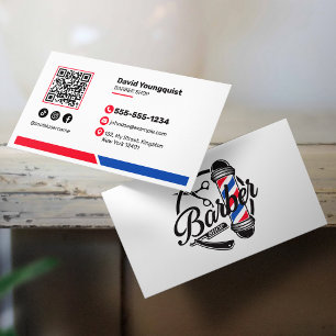 Minimalistischer Friseursalon Social Media QR-Code Visitenkarte