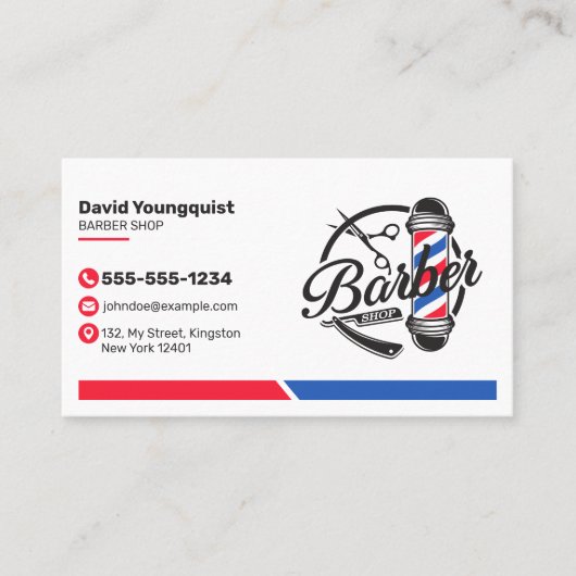 Minimalistischer Friseursalon Visitenkarte (Vorderseite)