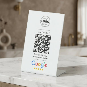 Minimalistischer Friseursalon Weiß Google Bewertun Sockelschild