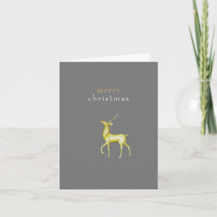 Minimalistischer Frohe Weihnachten Gold Rentier Karte