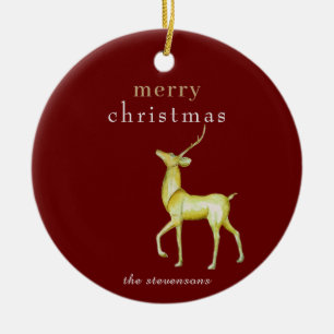Minimalistischer Frohe Weihnachten Rentier Feierta Keramik Ornament