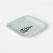 Minimalistischer Frohe Weihnachten Schneebaum Pappteller (Gewinkelt)