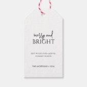 Minimalistischer froher und heller Weihnachtsurlau Geschenkanhänger (Vorderseite)