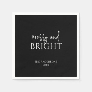 Minimalistischer froher und heller Weihnachtsurlau Serviette