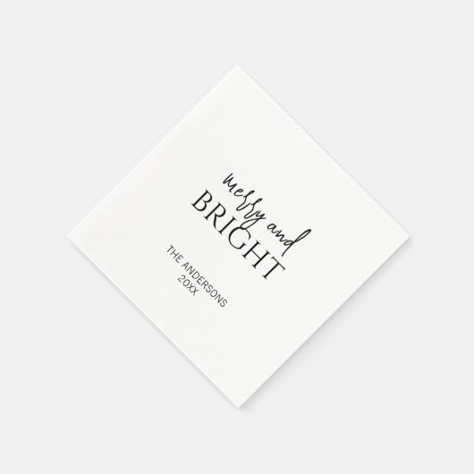 Minimalistischer froher und heller Weihnachtsurlau Serviette (Ecke)