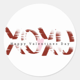Minimalistischer Froher Valentinstag Grunge-Letter Runder Aufkleber