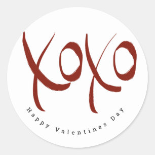 Minimalistischer Froher Valentinstag Handlettering Runder Aufkleber